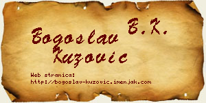 Bogoslav Kuzović vizit kartica